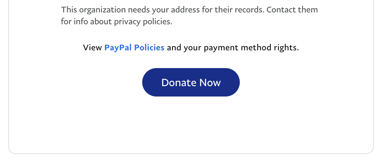 Screenshot of Donate Now button